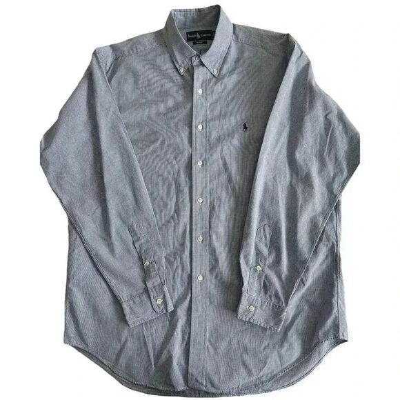 Ralph Lauren Other - Ralph Lauren Blake Blue Cotton Micro-check Pony Logo Button Down Shirt Size L